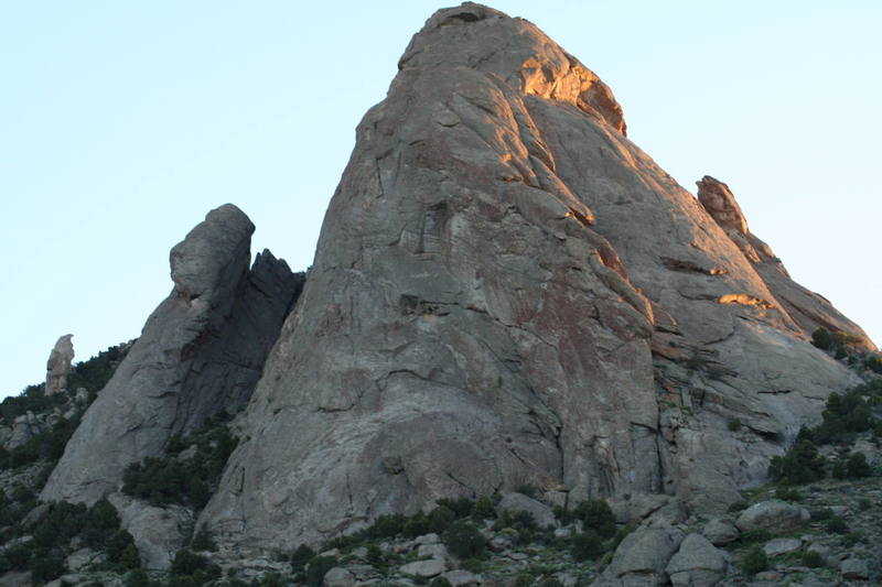 Early morning shot looking up at Steinfells Dome and Jacksons thumb where Theatre of Shadows awaits!