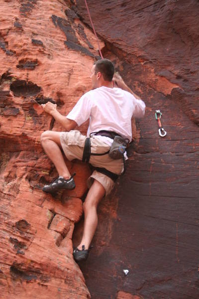 Jason back on the Red Rock saddle (finally) enjoying the route;