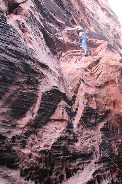 Sheri leading Vegabonds and at the little rest after the slick section and just before the fun stuff!