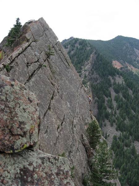 Someone finishing Yellow Spur. View from Swanson.