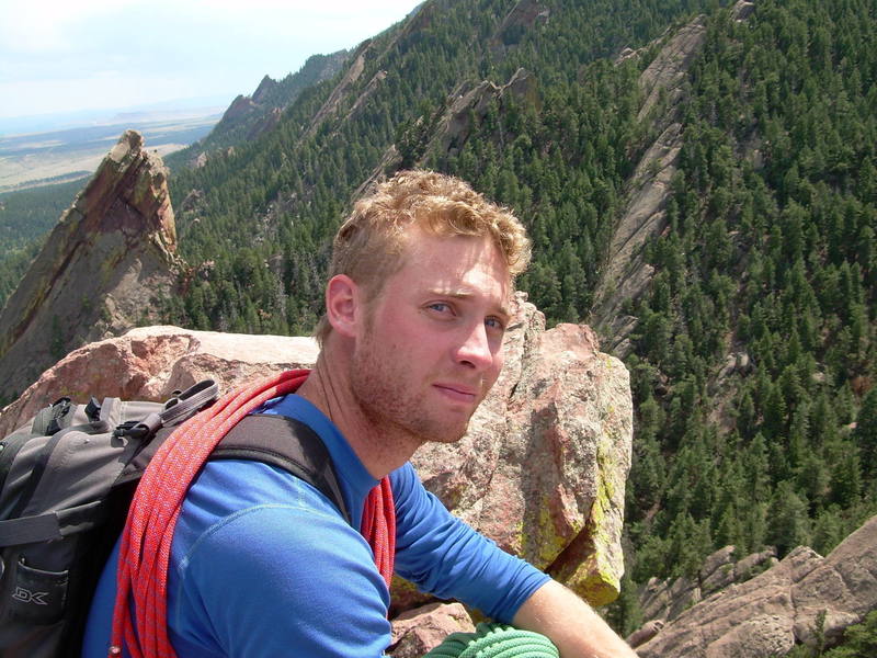 Andy May on the summit of the 1st Flatiron. Great Climb!