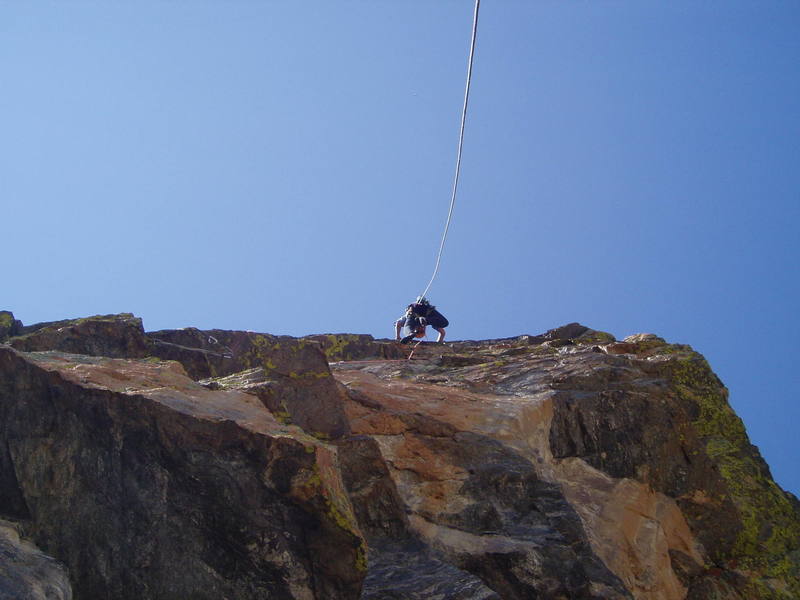 On the crux second pitch - long runners below the roof and through it make the rope-drag on this pitch reasonable.