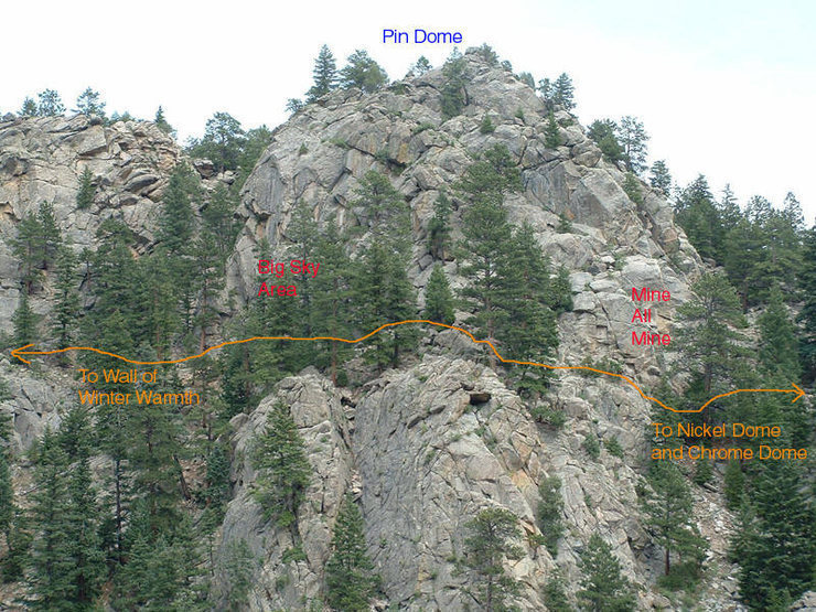 Pin Dome as seen from across the canyon at Plotinus Wall.<br>
<br>
Photo by Vaino Kodas; used with permission.