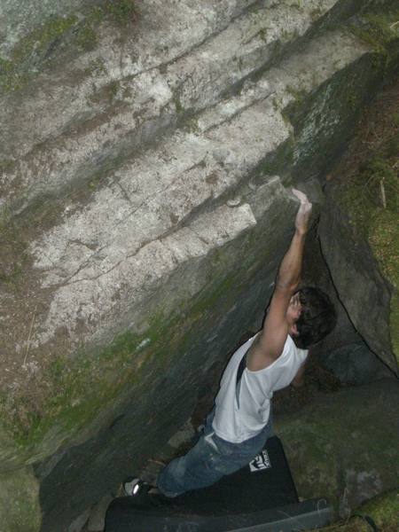 Maeto's Mantle (lunge to nice jug) You can start here as well for the easy grade.