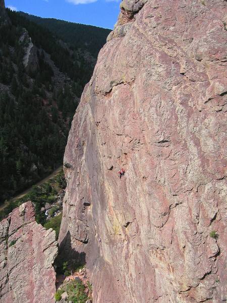 Unknown climbers on P2 belay of the Bulge, 8/27/06.