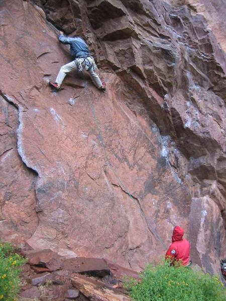 Heady moves off the deck probably 10b/c, didn't realize I spaced my helmet till I got back down. Luckily, I didn't need it.