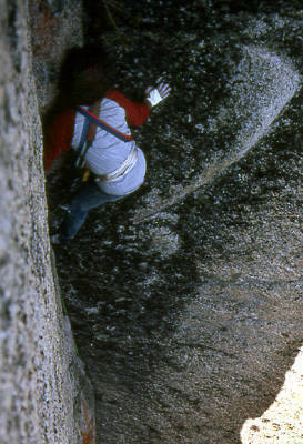 First Ascent of "Magic Book".<br>
Photo by Blitzo.