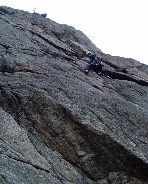 Above the ledge that divides the lower and upper difficulties.