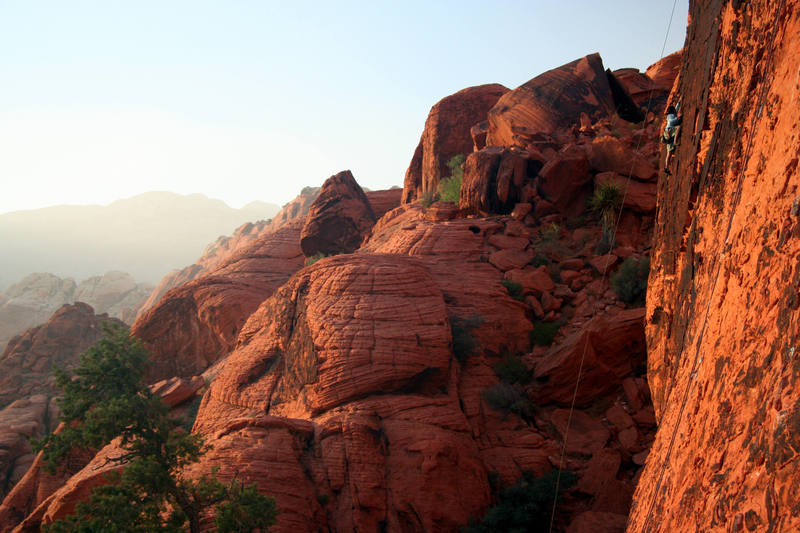 Absolutely incredible sunset. Top-roping