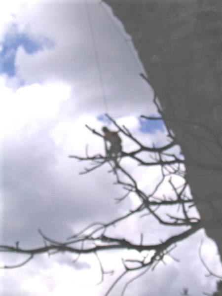 Ahhhhhh, DAMN! After about 40 feet of air (that's a short one! He took bigger while working the route). He later did send about 3 weeks later.