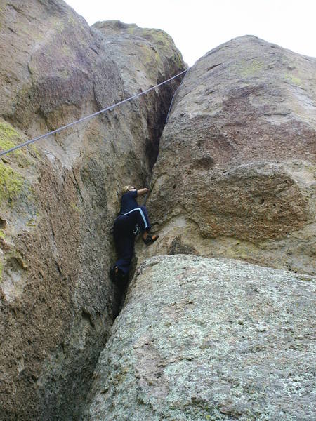 Anna Young at the crux moves.