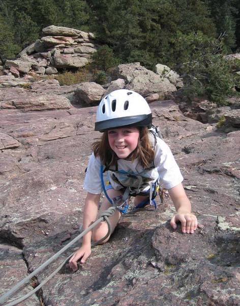 Allison Bell on her first multi-pitch climb.