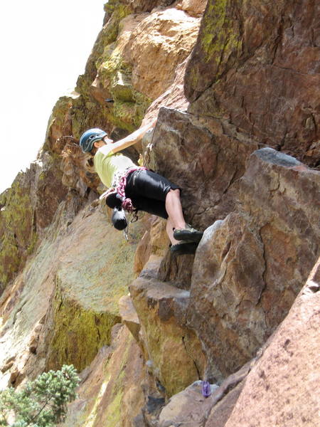 Marga Powell at the overhang on the first pitch.