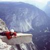 Summit of Halfdome, Yosemite NP, after Regular NW Face, 2000.