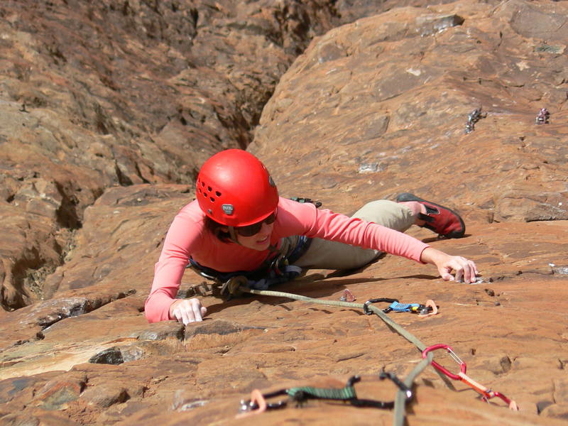 Fritzy seconding the third pitch of "Sun Toucher". A beautiful pitch with great position on quality rock.