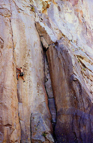 O.R.G.asam (5.11a), Owens River Gorge<br>
<br>
Photo by Tyler Logan