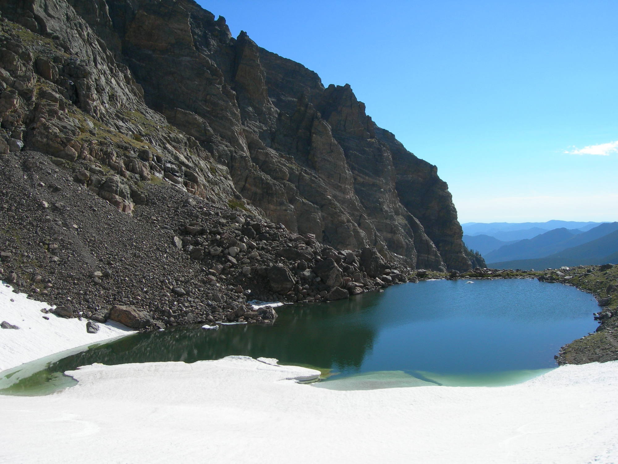 Andrews Tarn and the base of the glacier.