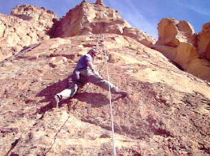 Pat Luke Hams and hands off on Cool Man Luke FA, at party for AMA DABLAM 2005 crew with GEO DUNN and JEFF WARD and MG