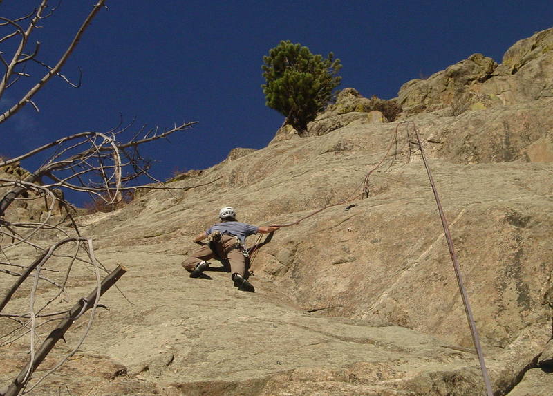 Beginning The Left Variation Work Up The Slab Using Small Crimps Above The Lap Until You Can Get Your Left Foot High On Crack Below The Lap Br Br Photo By Paul