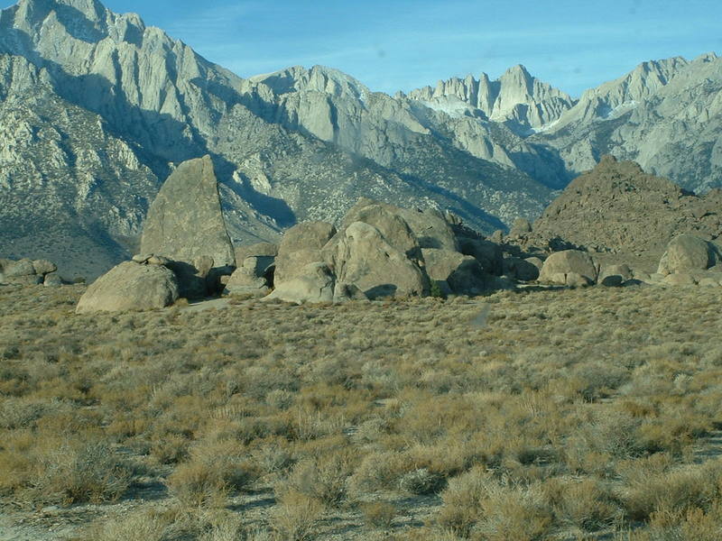 Shark Fin Arete, Alabama Hills with Whitney acting as the backdrop