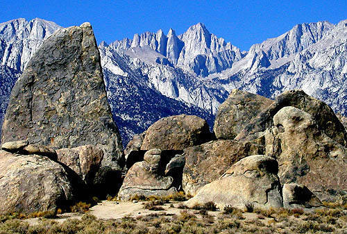 Shark's Fin and Mt. Whitney.<br>
Photo by Blitzo.