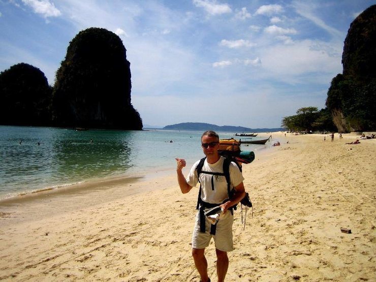 From Phra Nang beach, headed over to Happy Island. This was two weeks after the tsunami - it will be a lucky person if they ever see this beach this empty again.