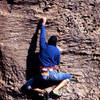 Pocket climbing.<br>
Photo by Blitzo.