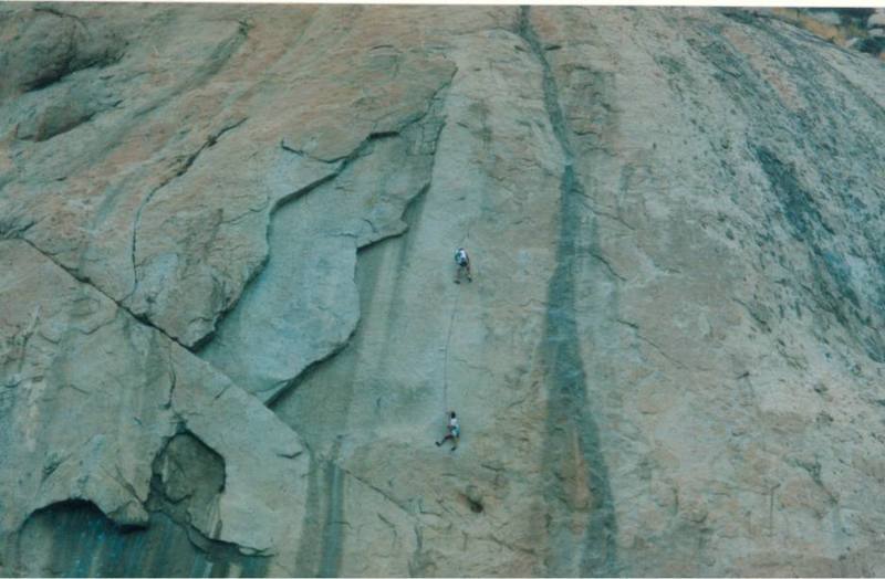 ATS leading Cheap Thrills (5.10a) ca. 1990 ©