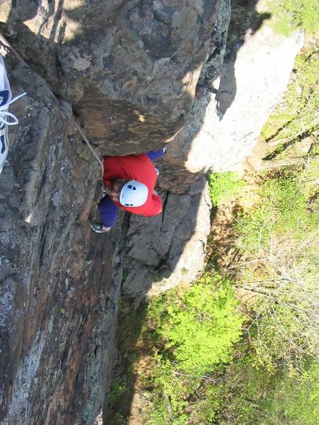 Eastvillage on "Reflection of Fall" 5.9+<br>
Merimere Face, East Peak