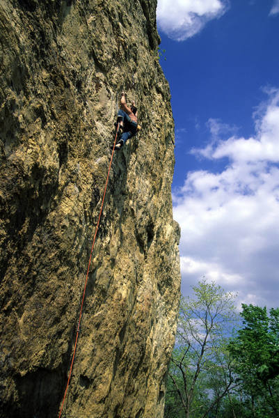 Adam Therneau on the crux moves. May 2006.