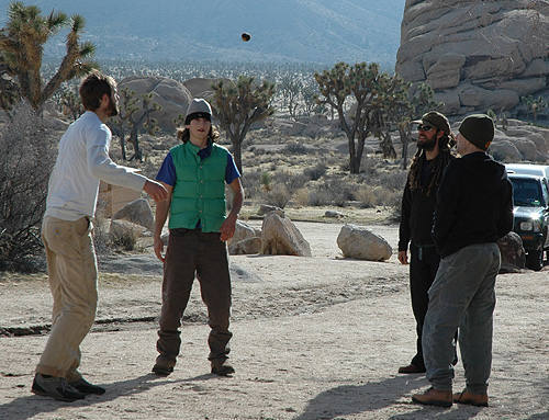 Hacky Sack at Hidden Valley Campground-Joshua Tree.<br>
Photo by Blitzo.