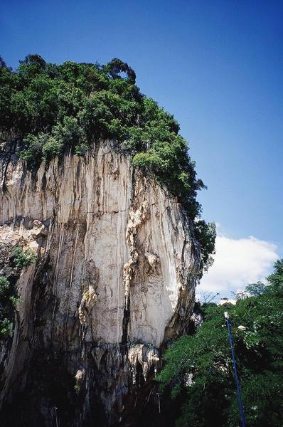 Silly Rabbit, Tufas are not just for Thai's! Nanyang Wall, at the Batu Caves area in Kuala Lumpur, Malaysia. Photo by Tony Bubb, 12/06.