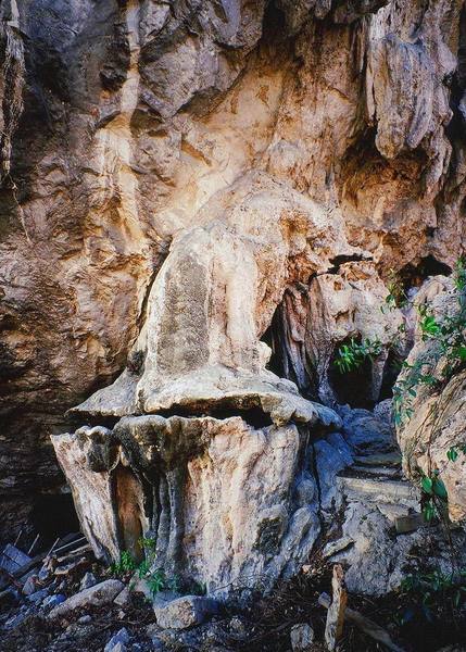 One of the strangest rock formations I have ever seen outside of a cave. Nanyang wall in the Batu Caves climbing area of K.L. Malaysia has some interesting stuff, including this Cauldron and lid. Photo by Tony Bubb, 12/06.