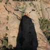 the shadow of my dad and i on top of owl rock ...