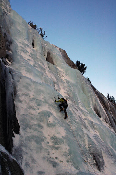 Me leading a WI3 in Lee Vining Canyon, California (pic by Steve Larson)