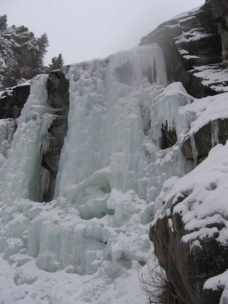 Upper ice falls in Clear Creek Canyon as of the 14th of January, 2007.