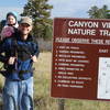 At the trailhead into Castlewood Canyon.