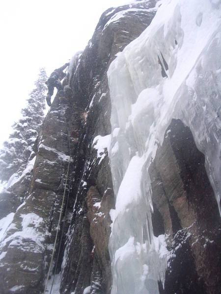 Pulling thru the crux.