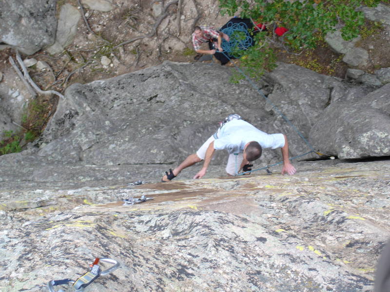 Duane Martenson sets up for the crux