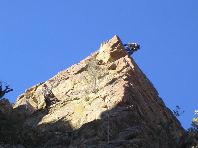 Romain Wacziarg on the upper reaches of Permanent Income Hypothesis, on the route's second lead ascent, January 23, 2007.