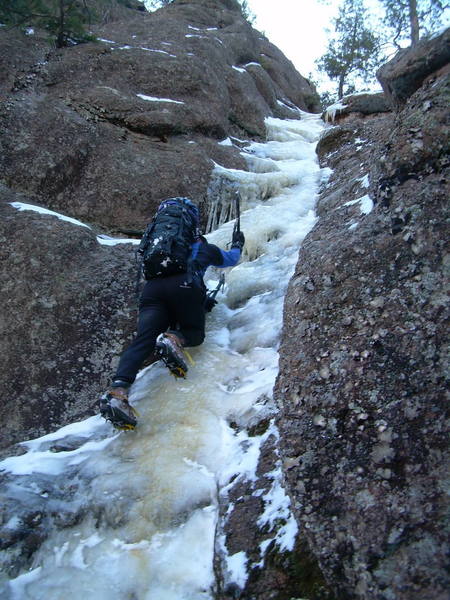 A bit of ice on the way...A rope, a rack, a pack on my back. WI2+. Is it worth a separate submission?