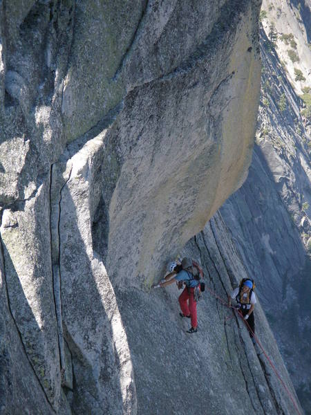 Leading up the last pitch, underneath The Visor.