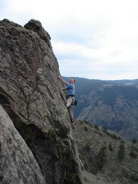 Great Balls of Lichen 10c Working a new route on TR, way up high in Clear Creek Canyon.
