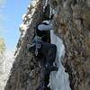Climbing a new ice route in Maple Canyon.
