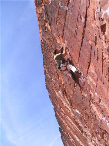 Gary Savage on the overhanging crimpfest. This one will destroy the fingers quick.