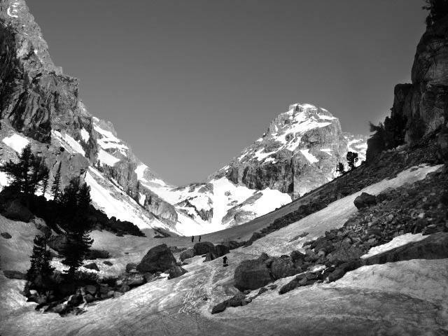 Middle Teton from Garnet Canyon trail<br>
photo: Christian Baird.<br>