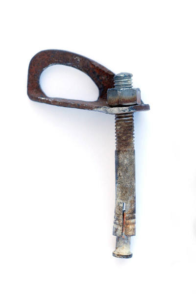 3/8" Stud Bolt removed from Permanent Income Hypothesis, in the Fortress. These bolts can be quite strong in 4,000 psi rock; however, there is no way to know how well the bolt has been placed and how much expansion has been achieved. As a result, these bolts vary wildly in pull-out strength from one placement to the other. In soft sandstone, these bolts are scary.