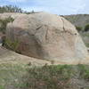 Crack boulder problem on the left side of Lieback Rock