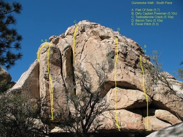 Gunsmoke Wall (South Face), Holcomb Valley Pinnacles