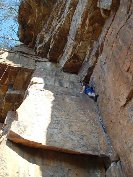 New climber on his first T-Wall route. Poor guy will never be able to go back to his old life now. Hooked!
